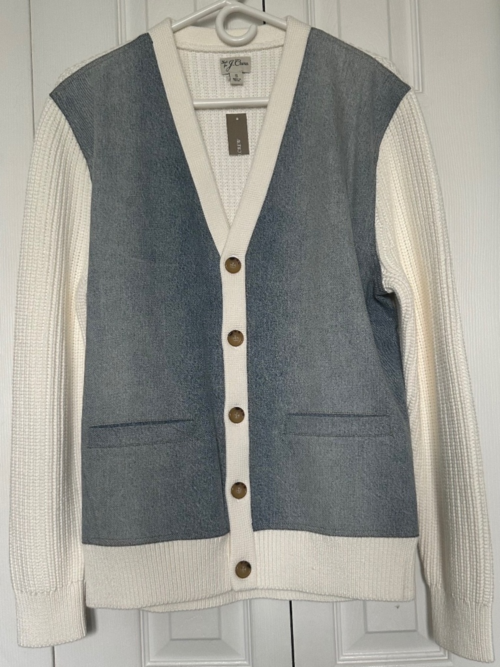 J.Crew Men's Cotton Shaker Stitch Cardigan Sweater. Size S. NWT.